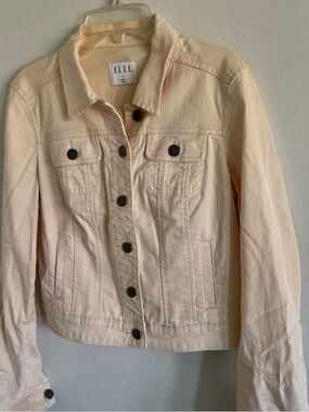 Elle Women's Pale peach  pink stretch Jean Jacket small